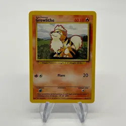 Growlithe 28/102 - Uncommon 1999 English Base Set Pokemon Card - Near Mint & LP - Image 1