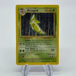 Metapod 54/102 - Common 1999 English Base Set Pokemon Card - Near Mint NM & LP - Image 1