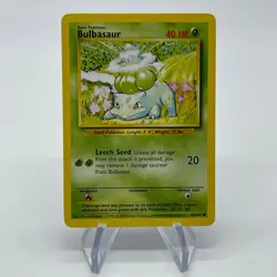 Bulbasaur 44/102 - Common 1999 English Base Set Pokemon Card - Near Mint NM & LP - Image 1