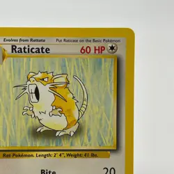 Raticate 40/102 - Uncommon 1999 English Base Set Pokemon Card - Near Mint & LP - Image 3