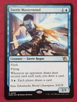Magic The Gathering MARCH OF MACHINE FAERIE MASTERMIND blue card MTG - Image 1
