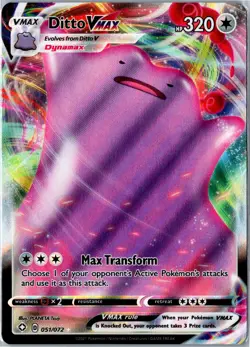 POKEMON CARD - DITTO VMAX 051/072 SHINING FATES VMAX RARE HOLO NEAR MINT - Image 1