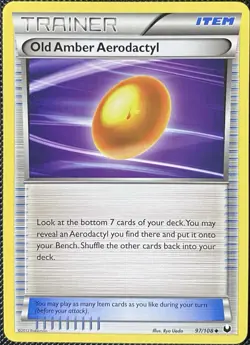 Old Amber Aerodactyl 97/108 Dark Explorers Regular - Pokemon Card - Image 1