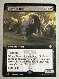 MTG / Wave of Rats / NCC / #142 / Regular (Extended Art) / Rare / NM - Image 1