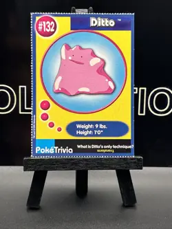 Ditto #132 Pokemon The First Movie Promo Card PokeTrivia PERFORATED - Image 2