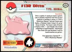 Pokemon 2000 Topps TV Animation Edition Series 3 #132 Ditto Blue Logo - Image 2