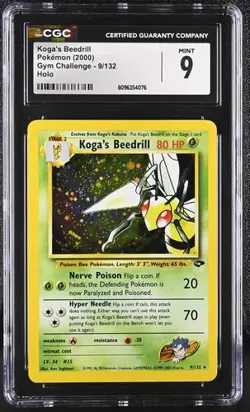 2000 Pokemon Gym Challenge Holo Koga's Beedrill #9 CGC 9 - Image 1