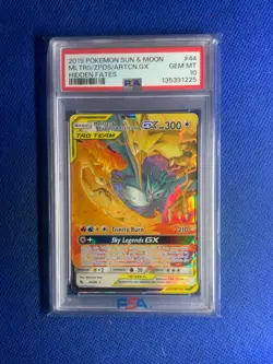 2019 Pokemon Sun & Moon Mltrs/Zpds/Artcn GX Hidden Fates #44 PSA 10 GEM MT - Image 1