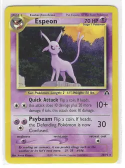 Espeon (20) 20/75 Pokemon Neo Discovery Rare - LP - Image 1
