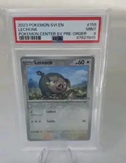 Pokemon TCG PSA 9 Lechonk Pokemon Center Pre Order Promo - Image 1