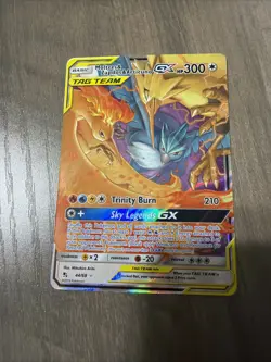 Pokemon TCG Hidden Fates Ultra Rare Moltres, Zapdos, Articuno GX 44/68 NM Holo - Image 1