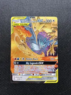 Moltres & Zapdos & Articuno GX 44/68 Sky Legends Tag Team Holo Pokemon Card Mint - Image 3