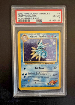 Misty’s Seadra Holo Prerelease 2000 Pokemon Gym Heroes PSA 6 9/132 Water Type - Image 1