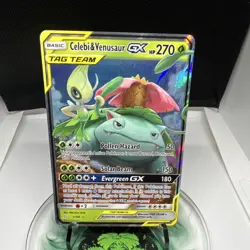 Pokemon Celebi & Venusaur GX TAG TEAM Ultra Rare Holo 1/181 Team Up 2019 - Image 2