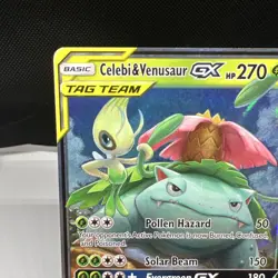 Pokemon Celebi & Venusaur GX TAG TEAM Ultra Rare Holo 1/181 Team Up 2019 - Image 3
