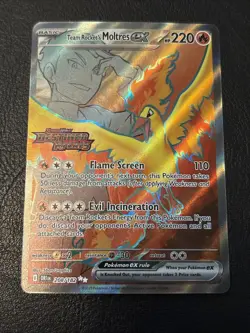 Pokemon TCG Team Rockets Moltres EX#208/182 Destined Rivals Stamped Promo NM - Image 1