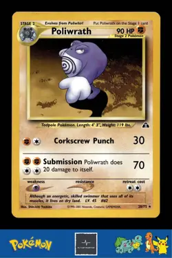 👾 2001 Pokemon Neo Discovery 28/75 Poliwrath - Image 1