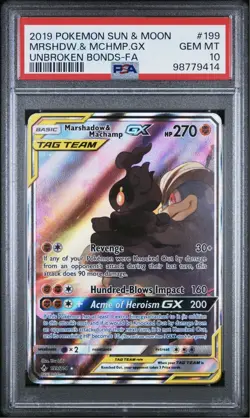 Pokemon - PSA 10 - Marshadow & Machamp GX - 199/214 - Unbroken Bonds - English - Image 2