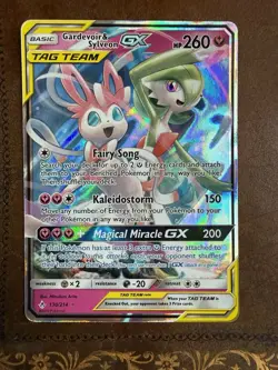 Pokemon Gardevoir & Sylveon GX TAG TEAM Ultra Rare Holo 130/214 Unbroken Bonds - Image 2