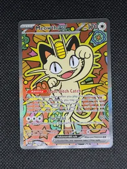 Pokemon Meowth EX Full Art Holo Rare POR 121/088 English Clean - Image 1