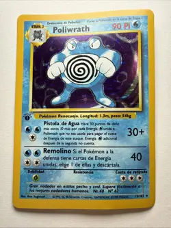 Pokemon Poliwrath Base Set 1st Edition SPANISH Holo Rare #13 - Image 1