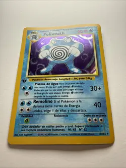 Pokemon Poliwrath Base Set 1st Edition SPANISH Holo Rare #13 - Image 2