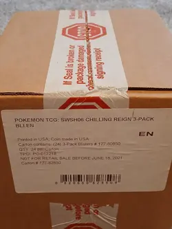 Pokemon Sword & Shield Chilling Reign 3 Pack Blister Case Factory Sealed - Image 3