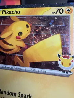 Pikachu 051 /162 Stamped 2026 Pokemon Day 30th Anniversary Promo Cosmos w/ SWIRL - Image 2