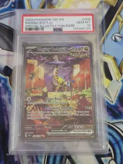 2024 POKEMON TEF EN-TEMPORAL FORCES #208 RAGING BOLT EX PSA 10 - Image 1
