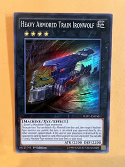 Yugioh Heavy Armored Train Ironwolf RATE-EN050 Super Rare 1st Edition NM - Image 1