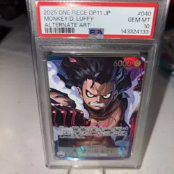 2025 One Piece OP11 #040 Monkey D. Luffy Alternate Art PSA 10 GEM MINT Japanese - Image 1
