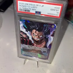2025 One Piece OP11 #040 Monkey D. Luffy Alternate Art PSA 10 GEM MINT Japanese - Image 4