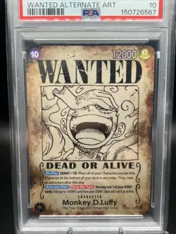 2024 One Piece OP09 En #119 Monkey D. Luffy Wanted Alternate Art PSA 10 GEM MINT - Image 3