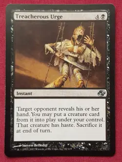 Magic The Gathering PLANAR CHAOS TREACHEROUS URGE black card MTG - Image 1