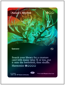 1x Nature's Rhythm, Foil Borderless Art, Tarkir Dragonstorm, MTG NM - Image 1