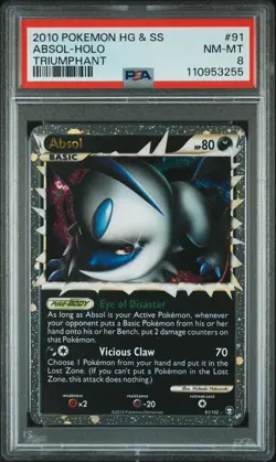 ABSOL HOLO 91/123 HEARTGOLD & SOULSILVER TRIUMPHANT POKEMON PSA 8 - Image 1
