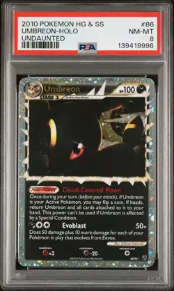 UMBREON HOLO 86/123 HEARTGOLD & SOULSILVER UNDAUNTED POKEMON PSA 8 - Image 1