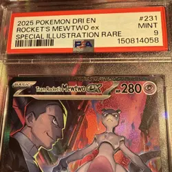 PSA 9 2025 Pokemon SV10 Destined Rivals Team Rocket's Mewtwo ex SIR 231/182 - Image 2