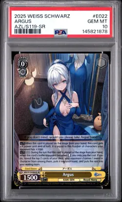 Weiss Schwarz English Azur Lane Vol 2 Argus AZL/S119-E022S SR PSA 10 US SELLER - Image 1