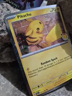 pokemon Cards Pikachu Holo 30th Basic 1pcs+1pcs Sleeve 2024 # 051/162 - Image 4