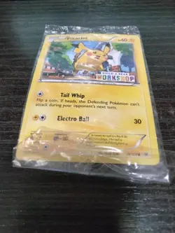 2016 Pokemon Build-A-Bear Workshop promo Pikachu card (wrinkle) not mint - Image 1