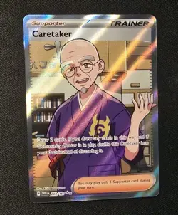 Caretaker 203/167 Sv06: Twilight Masquerade Holo Pokemon Card Full Art Ultra Rar - Image 1
