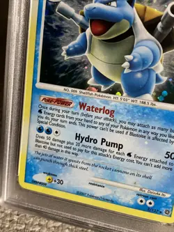 Pokemon Blastoise Holo Bleed Card #2 Secret Wonders PSA 7 2007 Multiple Swirls! - Image 2