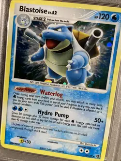 Pokemon Blastoise Holo Bleed Card #2 Secret Wonders PSA 7 2007 Multiple Swirls! - Image 3