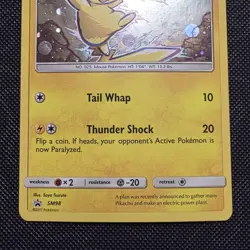 Pokemon TCG Pikachu Sun & Moon Black Star Promo Card SM98 Cosmos Holo Rare NM - Image 3