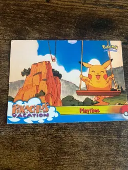 Playtime #57 Topps Pikachu's Vacation Blue Label Pokemon TCG Card Vintage TCG - Image 1