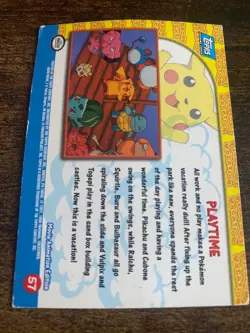 Playtime #57 Topps Pikachu's Vacation Blue Label Pokemon TCG Card Vintage TCG - Image 4
