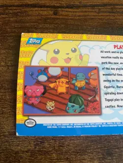 Playtime #57 Topps Pikachu's Vacation Blue Label Pokemon TCG Card Vintage TCG - Image 5