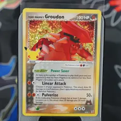 Team Magma's Groudon HOLO 9/95 NM/M Pokemon 25th Celebrations Classic Card - Image 1