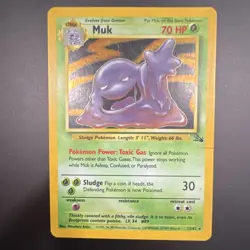 Pokemon Muk 13/62 Fossil Holo Rare Unlimited Stage 1 Card English Pokemon TCG - Image 1